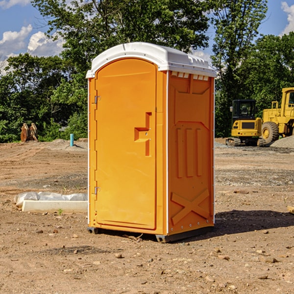 how often are the portable restrooms cleaned and serviced during a rental period in Beecher